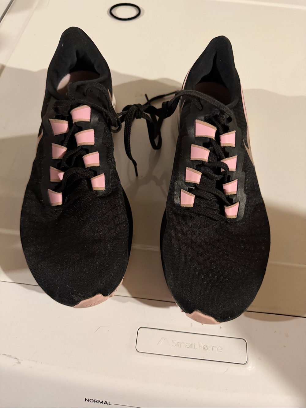 Nike Black Running Shoes with Light Pink Accents